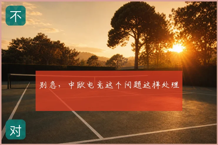 别急,中欧电竞这个问题这样处理